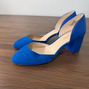 Nine West Chazzo Royal Blue Block Heel‎ Pumps Size 6.5